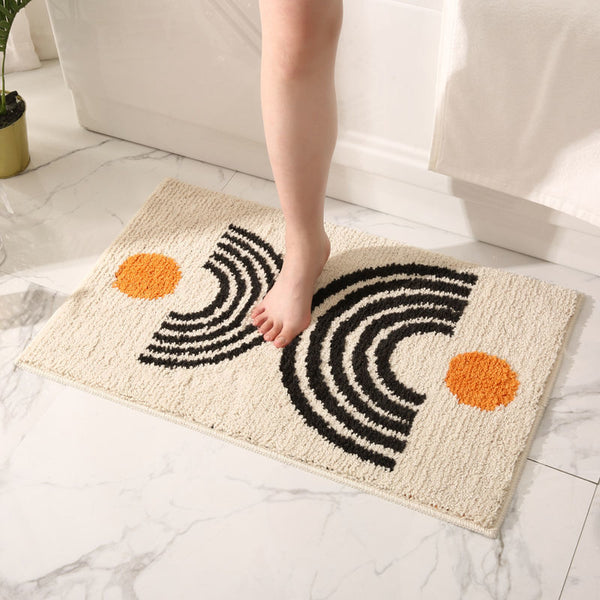 moon boho black and white bathmat bathroom rug bath mat
