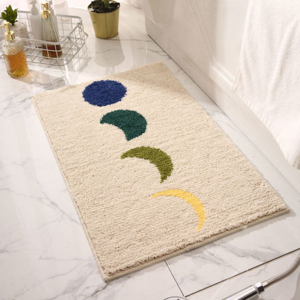 moon boho black and white bathmat bathroom rug bath mat