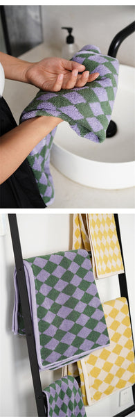 diamond checkered cotton plaid hand face tea bath beach towel bathroom accessories homewares