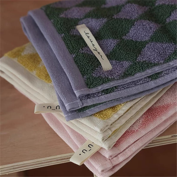 diamond checkered cotton plaid hand face tea bath beach towel bathroom accessories homewares