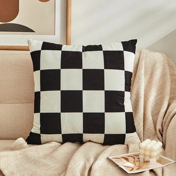 checkerboard throw pillow sofa decorative cushions bedroom living room decor couch styling pastel colors colours