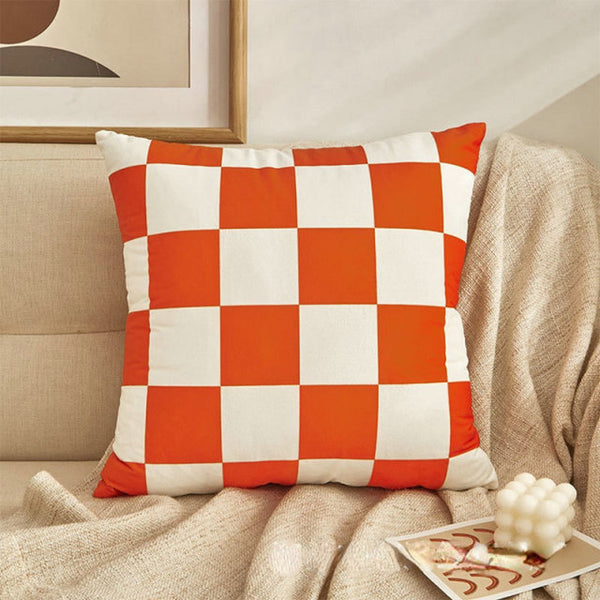 checkerboard throw pillow sofa decorative cushions bedroom living room decor couch styling pastel colors colours