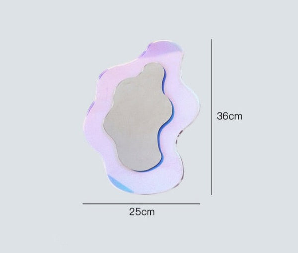 iridescent irregular rainbow pond nordic decorative mirror