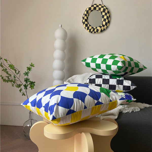 checkerboard color colourful throw pillows decorative cushion sofa bedroom decor kawaii colorful bedroom living room