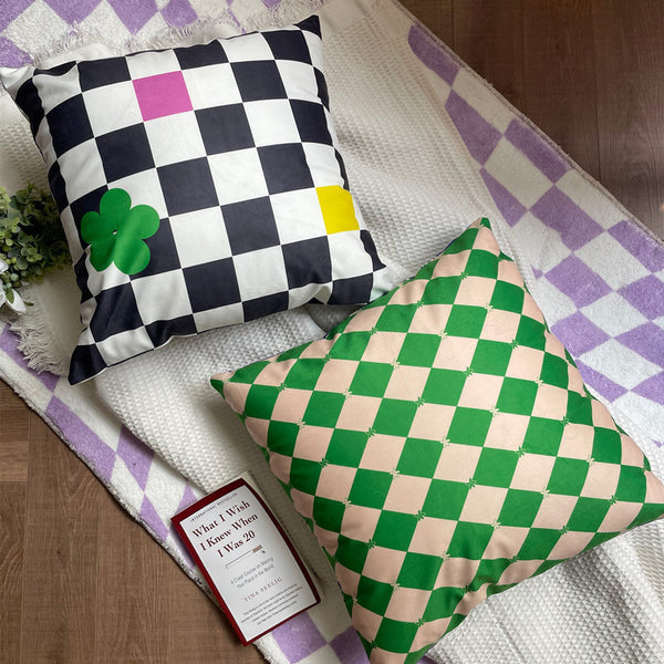 checkerboard color colourful throw pillows decorative cushion sofa bedroom decor kawaii colorful bedroom living room