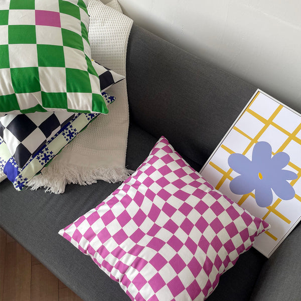 checkerboard color colourful throw pillows decorative cushion sofa bedroom decor kawaii colorful bedroom living room