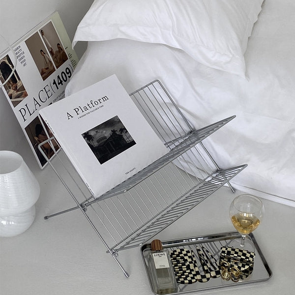 magazine cd dvd storage shelf rack dish drain unit organizer organiser stainless steel