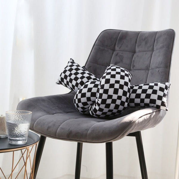 checkerboard knot throw pillow decorative cushion checker living room decoration