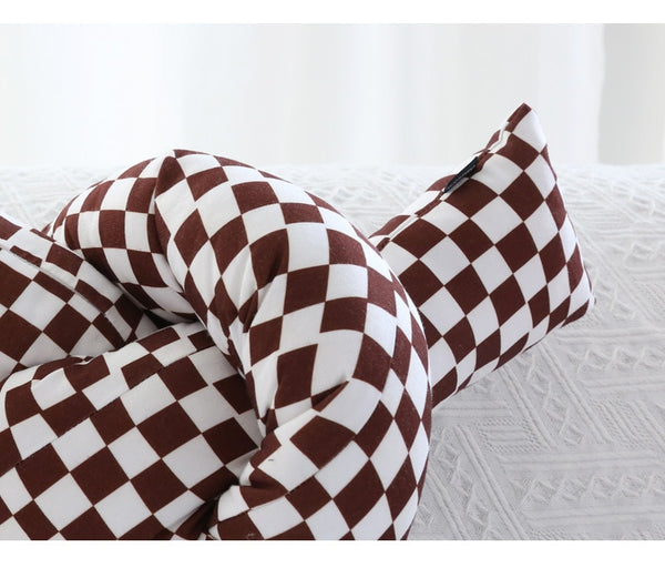 checkerboard knot throw pillow decorative cushion checker living room decoration