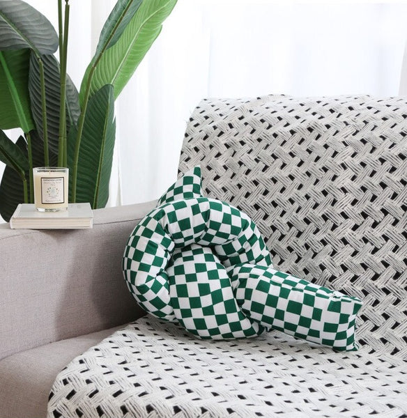 checkerboard knot throw pillow decorative cushion checker living room decoration