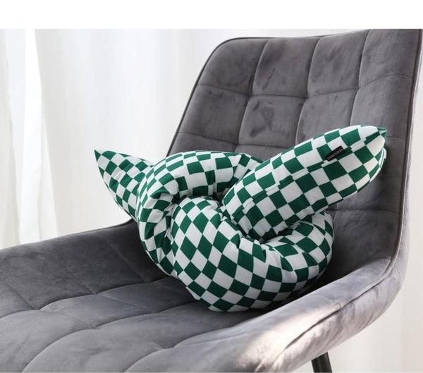 checkerboard knot throw pillow decorative cushion checker living room decoration