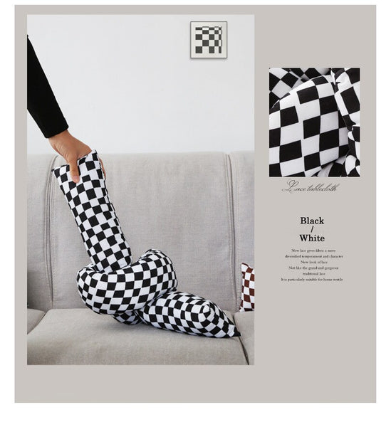 checkerboard knot throw pillow decorative cushion checker living room decoration