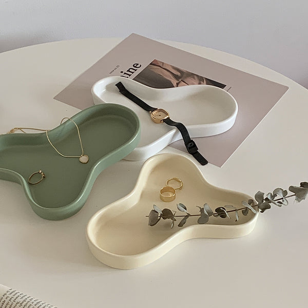 ceramic tray trinket dish cloud cosmetic organizer tray ashtray checkerboard pastel colours vanity table soap dish
