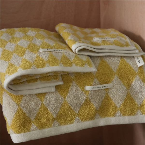 diamond checkered cotton plaid hand face tea bath beach towel bathroom accessories homewares