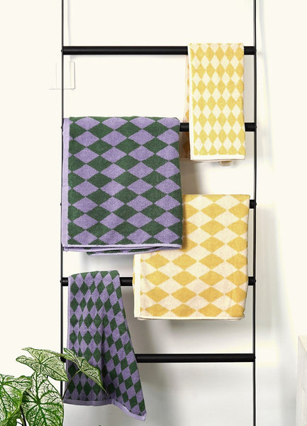 diamond checkered cotton plaid hand face tea bath beach towel bathroom accessories homewares