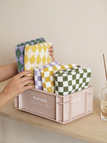 diamond checkered cotton plaid hand face tea bath beach towel bathroom accessories homewares