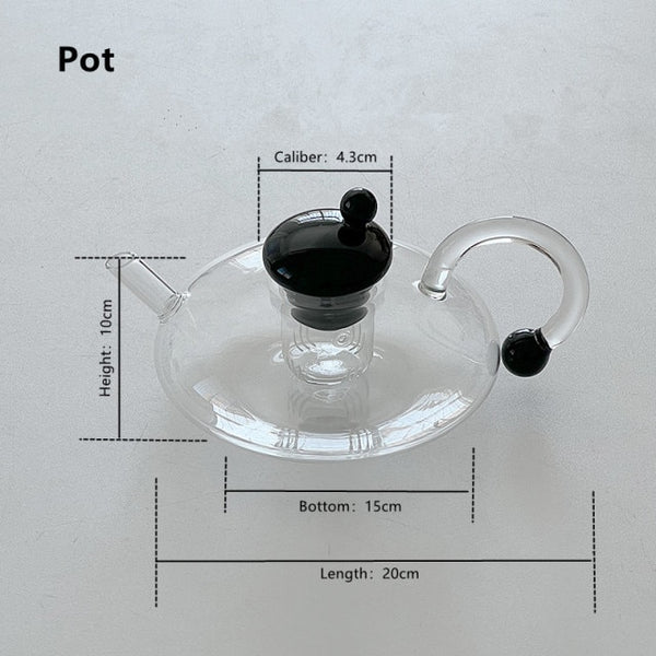 glass teapot and cup set modern kitchen and dining tea and coffee drinkware sets