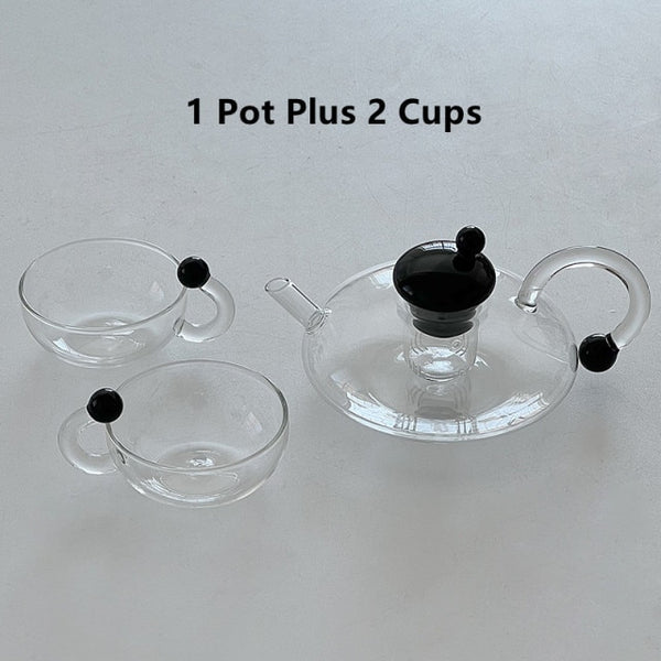 glass teapot and cup set modern kitchen and dining tea and coffee drinkware sets