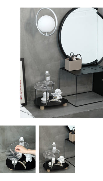 acrylic vanity cosmetics makeup make up organizer organiser storage shelf shelves display unit home decor