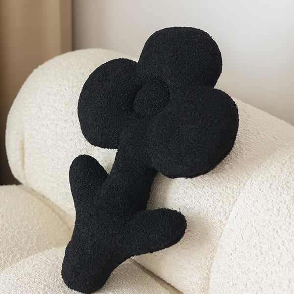 black flower 3d cushion throw pillow sofa styling decor soft homewares