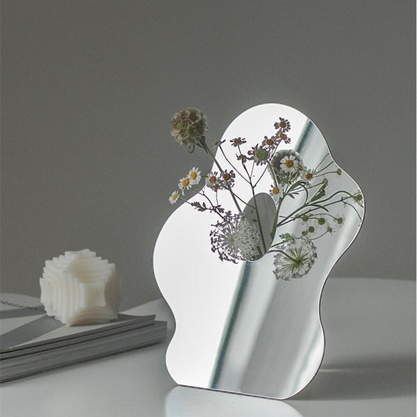 acrylic mirror iridescent decorative vase object home decor minimal cute