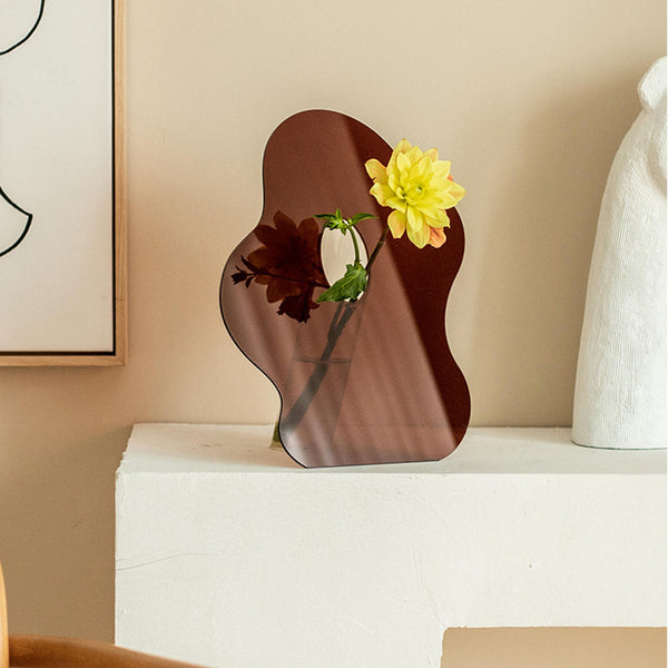 acrylic mirror iridescent decorative vase object home decor minimal cute