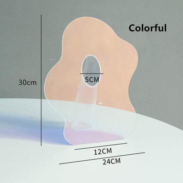 acrylic mirror iridescent decorative vase object home decor minimal cute