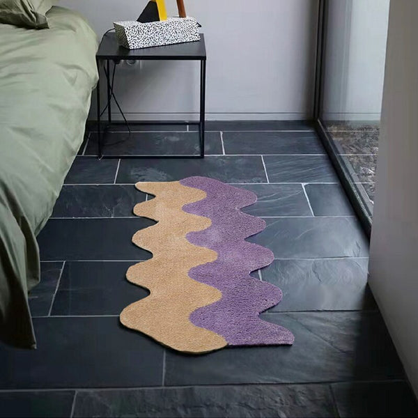 pastel colour wavy area rug bedroom rug decor fluffy soft