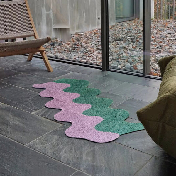 pastel colour wavy area rug bedroom rug decor fluffy soft