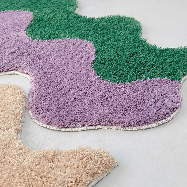 pastel colour wavy area rug bedroom rug decor fluffy soft
