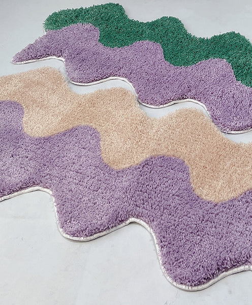 pastel colour wavy area rug bedroom rug decor fluffy soft