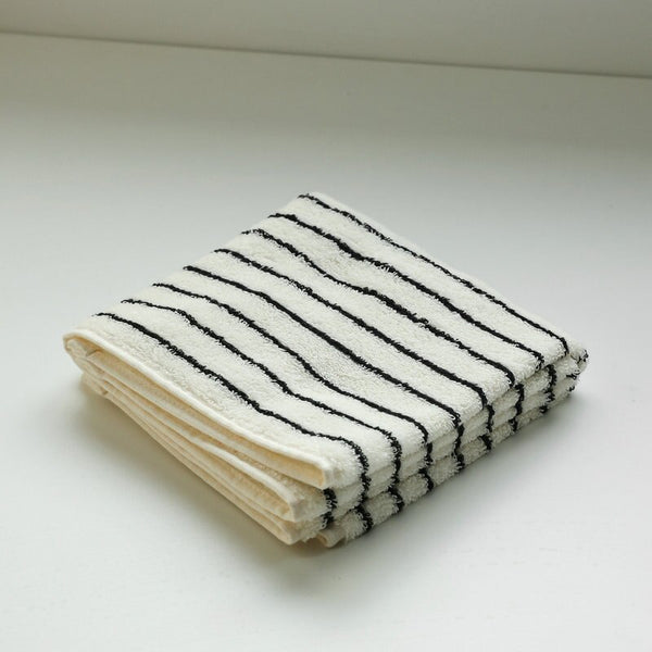 black and white striped stripes hand face beach bath towel set cotton bathroom accessories homewares