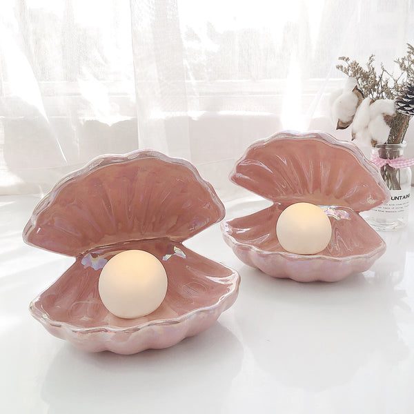 ceramic pearl shell night lamp