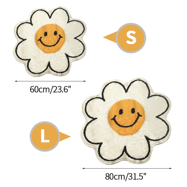 emoji smiling daisy bathroom rug bathmat bath mat
