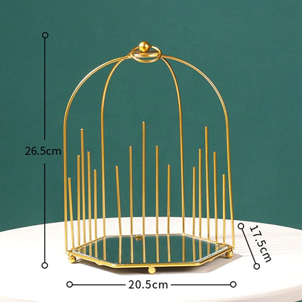 iron gold make up organizer tray bathroom shelf