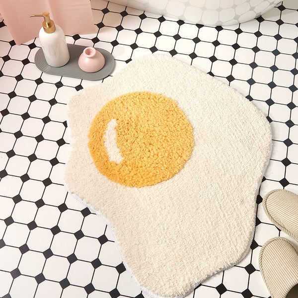 egg sunny side up bath mat  creative bathroom rug