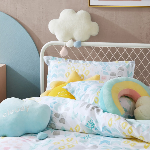 sun cloud rainbow plush cushion for nursery decor