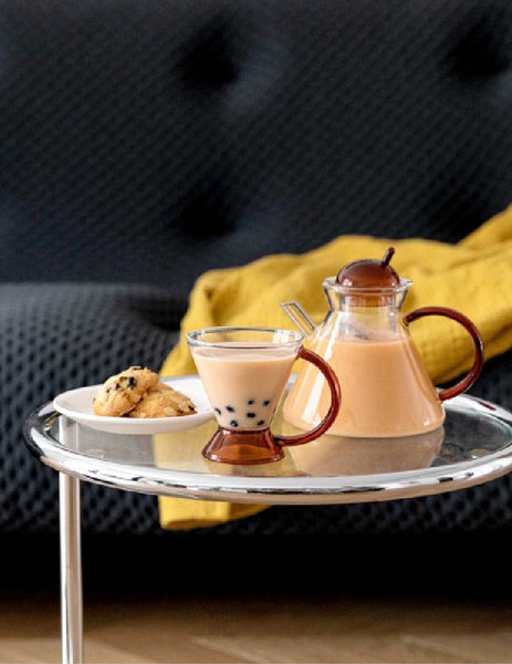 glass teapot and cup set