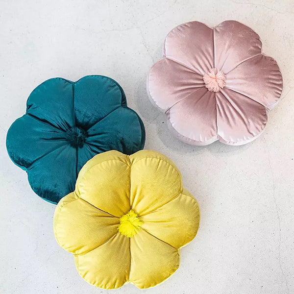 velvet flower cushion throw pillow