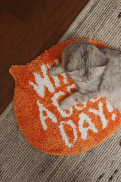 motivating orange bathroom rug bath mat  Edit alt text