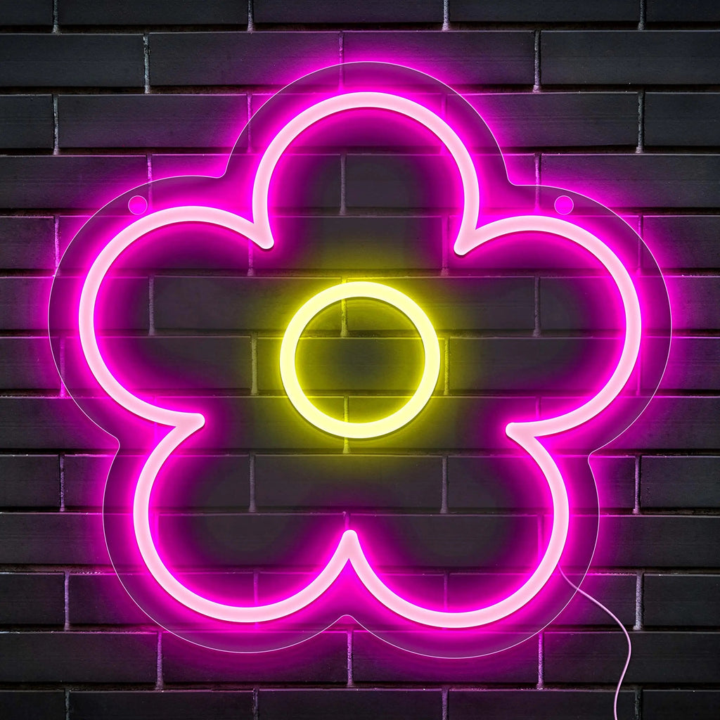 Led Flower Sign Simple Colorful Flower Bouquet LED Neon Sign / Wall Light – Peppery Home