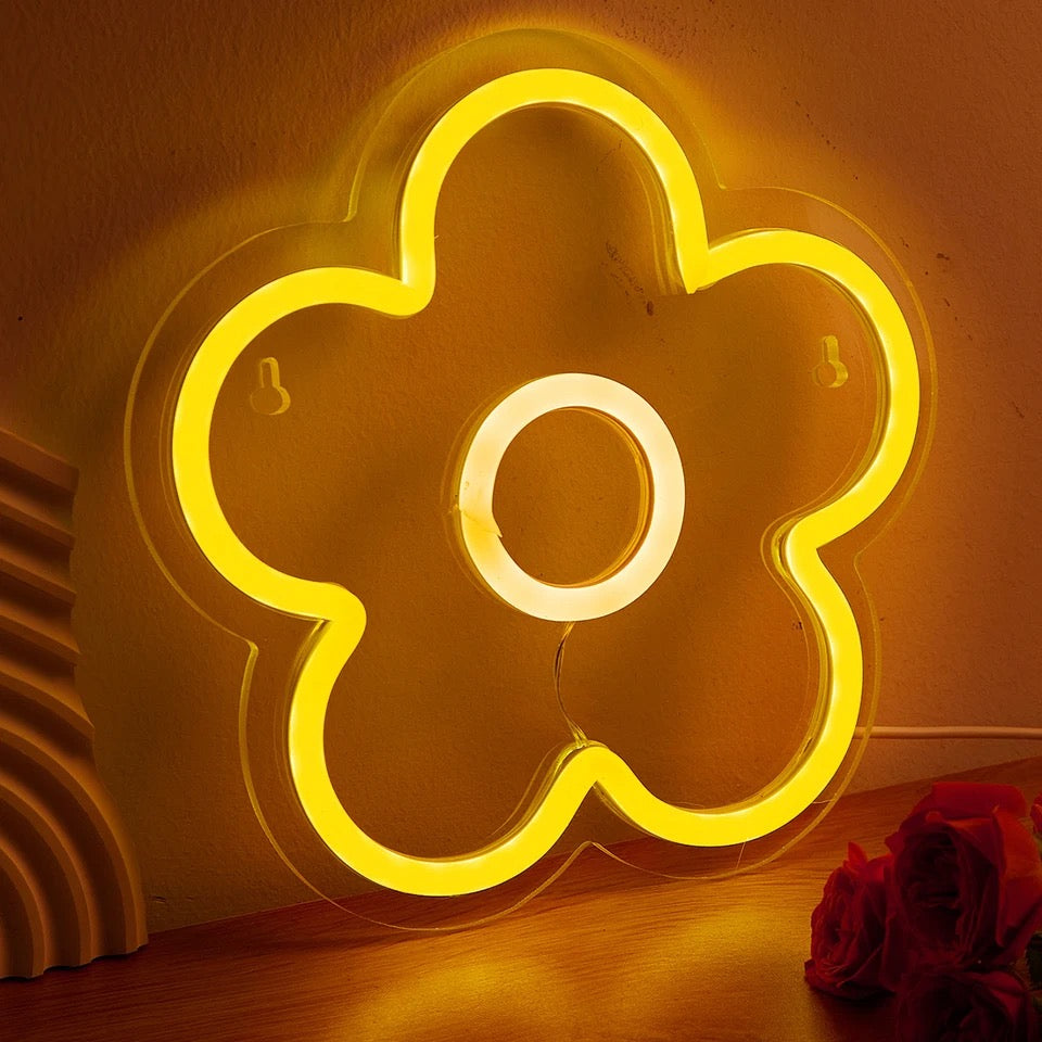 Led Flower Sign Simple Colorful Flower Bouquet LED Neon Sign / Wall Light – Peppery Home