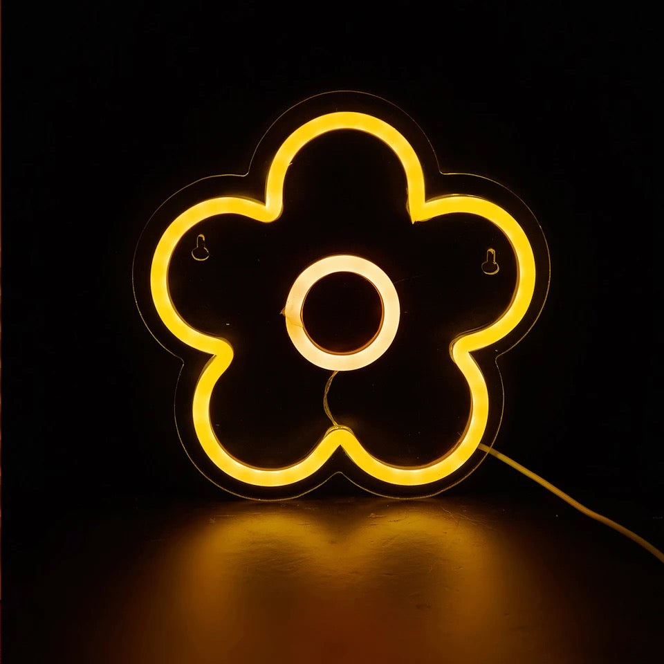 Led Flower Sign Simple Colorful Flower Bouquet LED Neon Sign / Wall Light – Peppery Home
