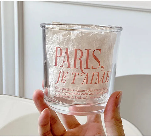 Paris parisien glass tumbler mug coffee tea drinkware kitchen and dining cute tableware home accessories cooking pink glass cup