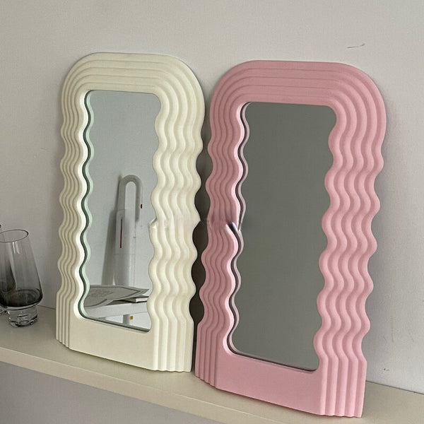 cute wavy fragola mini mirror pastel colours vanity mirror home decor cute accessories