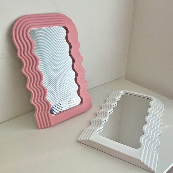 cute wavy fragola mini mirror pastel colours vanity mirror home decor cute accessories