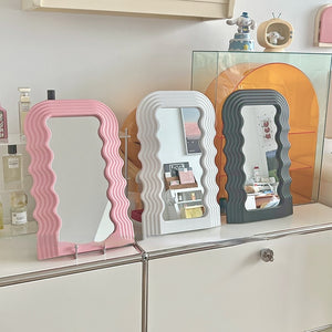 cute wavy fragola mini mirror pastel colours vanity mirror home decor cute accessories 