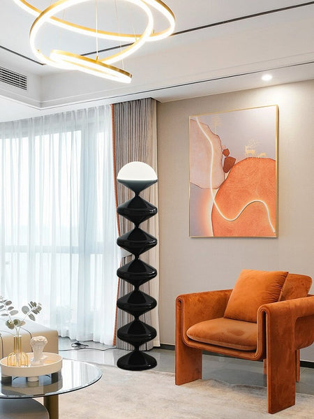bauhaus mid century inspired floor table lamp led modern acrylic lighting black and white home decor