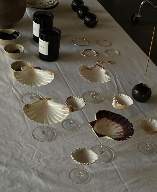 Seashell Glassware Handmade Seashell Coupe / Martini Glass – Peppery Home