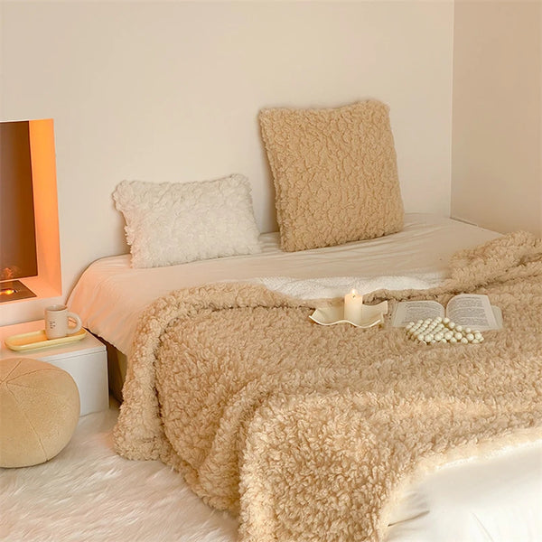fluffy plush throw blanket living room decor soft furnishing home accessories sofa cover duvet bedroom bedding